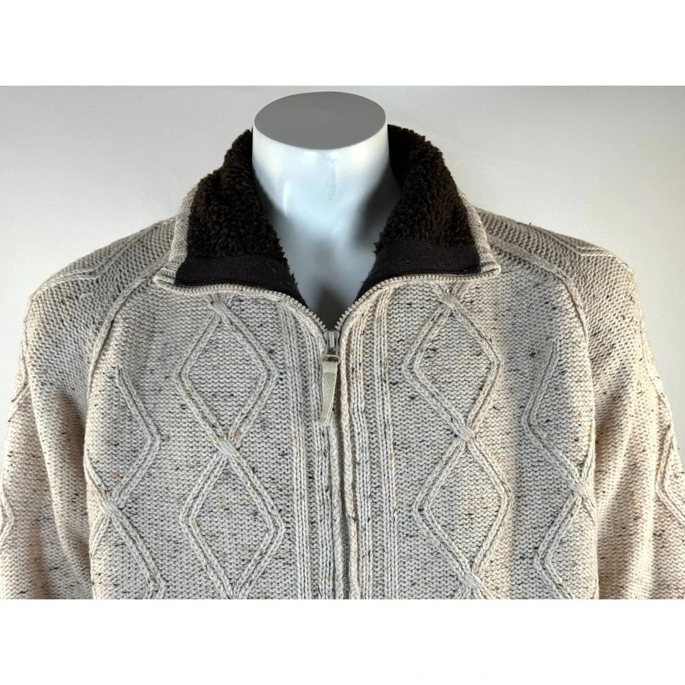 Johnston & Murphy Wool Fisherman Cardigan Mens XL Sherpa Heavyweight Jacket‎